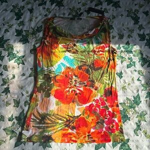 {NWT} CABLE & GAUGE Floral Cowl Neck Tank Top